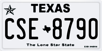 TX license plate CSE8790