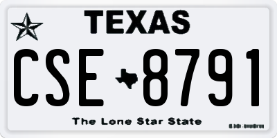 TX license plate CSE8791