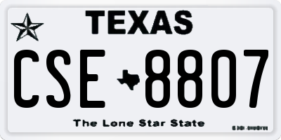 TX license plate CSE8807
