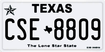 TX license plate CSE8809