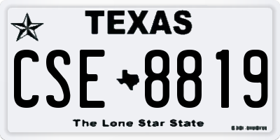 TX license plate CSE8819