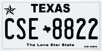 TX license plate CSE8822