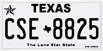 TX license plate CSE8825