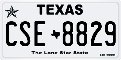 TX license plate CSE8829