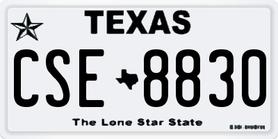 TX license plate CSE8830