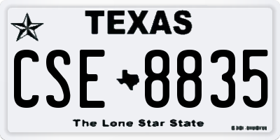 TX license plate CSE8835