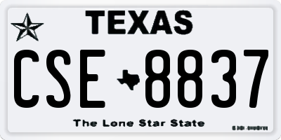 TX license plate CSE8837