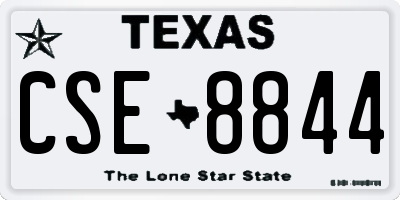 TX license plate CSE8844