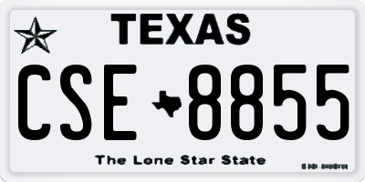 TX license plate CSE8855