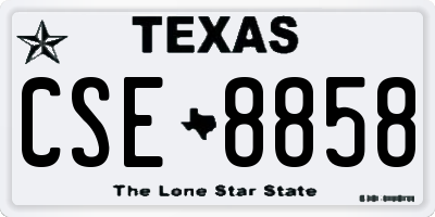 TX license plate CSE8858