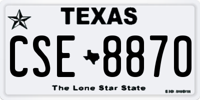 TX license plate CSE8870