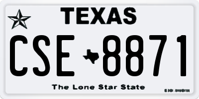TX license plate CSE8871