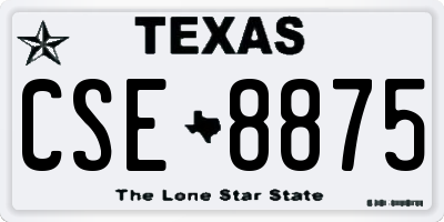 TX license plate CSE8875