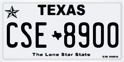 TX license plate CSE8900