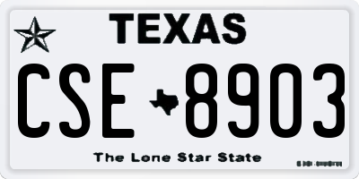 TX license plate CSE8903