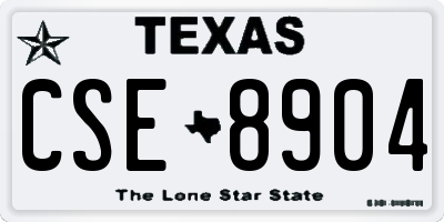 TX license plate CSE8904