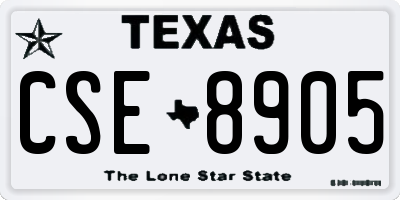 TX license plate CSE8905