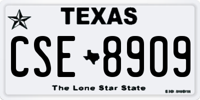 TX license plate CSE8909