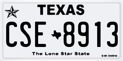 TX license plate CSE8913