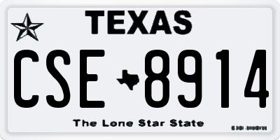 TX license plate CSE8914