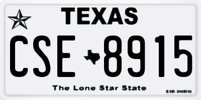 TX license plate CSE8915