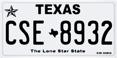 TX license plate CSE8932