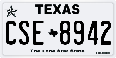 TX license plate CSE8942