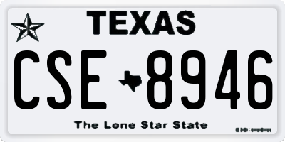 TX license plate CSE8946