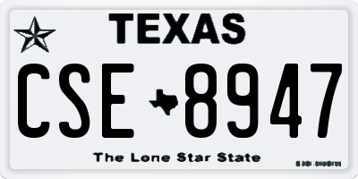 TX license plate CSE8947