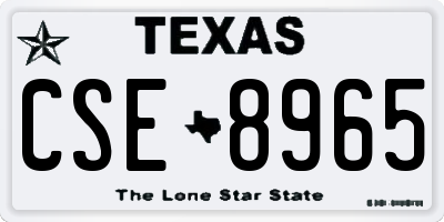 TX license plate CSE8965