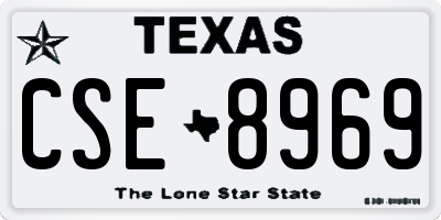 TX license plate CSE8969