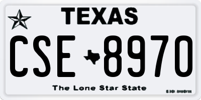 TX license plate CSE8970
