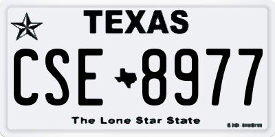 TX license plate CSE8977