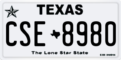 TX license plate CSE8980