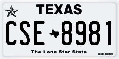 TX license plate CSE8981