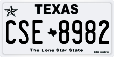 TX license plate CSE8982