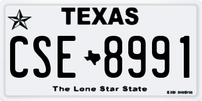 TX license plate CSE8991