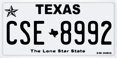 TX license plate CSE8992