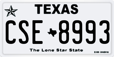 TX license plate CSE8993
