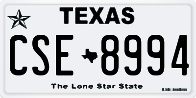 TX license plate CSE8994