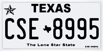 TX license plate CSE8995
