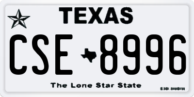 TX license plate CSE8996