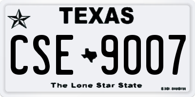 TX license plate CSE9007