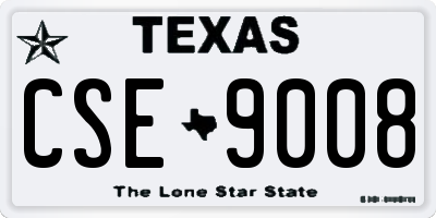 TX license plate CSE9008