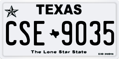 TX license plate CSE9035