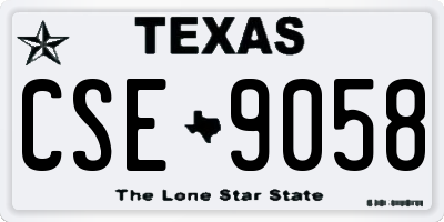 TX license plate CSE9058