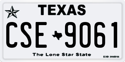 TX license plate CSE9061