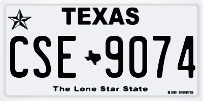 TX license plate CSE9074