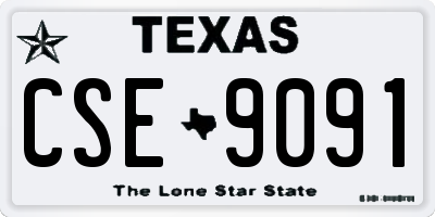 TX license plate CSE9091