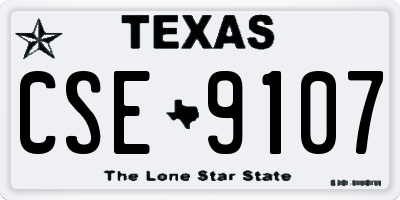 TX license plate CSE9107
